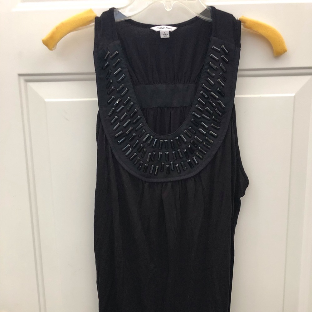 Calvin Klein black beaded top size  large